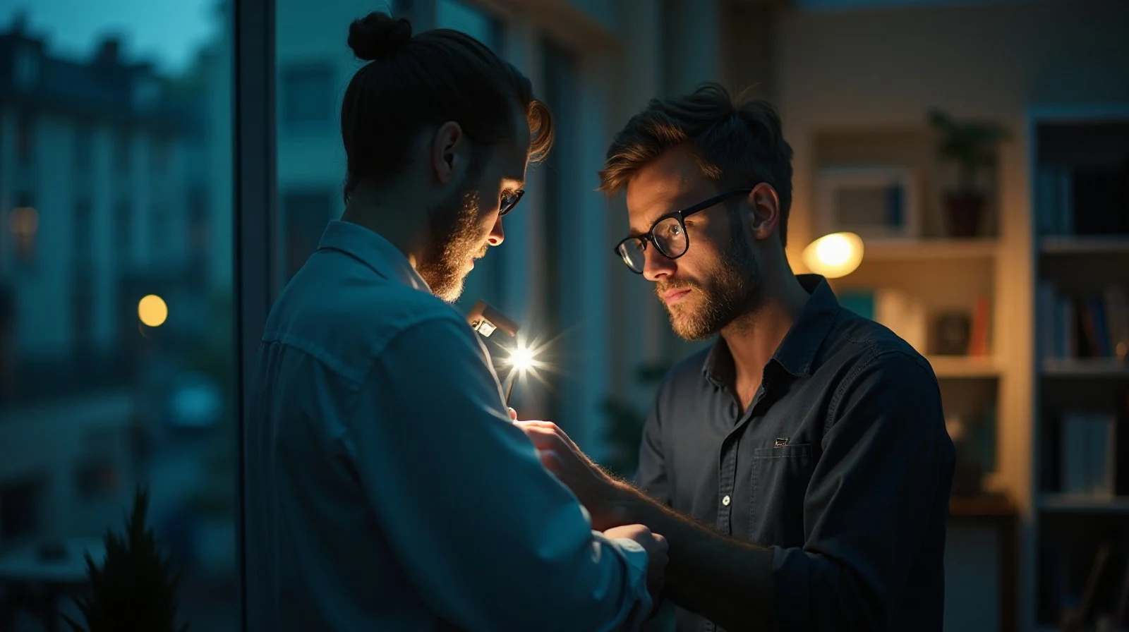 Tresoröffnung: Spezialist arbeitet mit Stirnlampe am Elektronikschloss eines Safes
